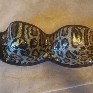 Leopard Print Bandeau Bikini Top